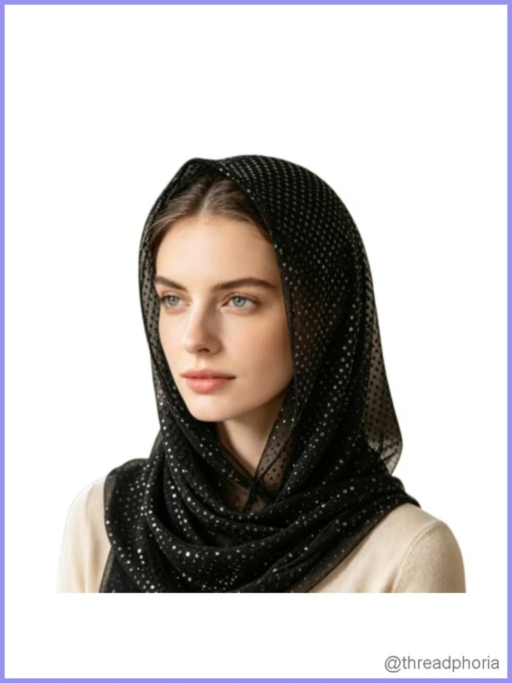 Women's Sequin Hood Scarf Lightweight Shawl Party Accessory